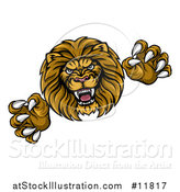 Vector Illustration of a Male Lion Attacking by AtStockIllustration