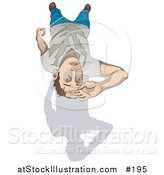 Vector Illustration of a Man Looking Upwards by AtStockIllustration