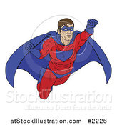 Vector Illustration of a Masked Super Hero in Flight by AtStockIllustration