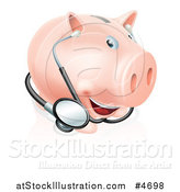 Vector Illustration of a Medical Piggy Bank with a Stethoscope by AtStockIllustration