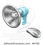 Vector Illustration of a Megaphone Connected to a Computer Mouse by AtStockIllustration