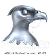 Vector Illustration of a Metal Silver Bald Eagle Head by AtStockIllustration