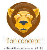 Vector Illustration of a Modern Flat Design Mal Lion Face over Sample Text by AtStockIllustration