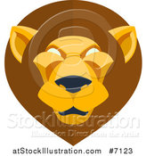 Vector Illustration of a Modern Flat Design Mal Lion Head by AtStockIllustration