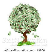 Vector Illustration of a Money Tree Abundant with Cash Foliage by AtStockIllustration