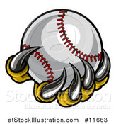 Vector Illustration of a Monster or Eagle Claws Holding a Baseball by AtStockIllustration