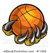 Vector Illustration of a Monster or Eagle Claws Holding a Basketball by AtStockIllustration