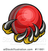 Vector Illustration of a Monster or Eagle Claws Holding a Cricket Ball by AtStockIllustration