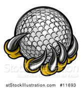 Vector Illustration of a Monster or Eagle Claws Holding a Golf Ball by AtStockIllustration