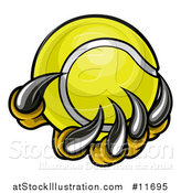 Vector Illustration of a Monster or Eagle Claws Holding a Tennis Ball by AtStockIllustration
