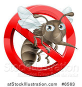 Vector Illustration of a Mosquito Trapped in a Prohibited Symbol by AtStockIllustration