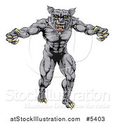 Vector Illustration of a Muscular Vicious Wolf by AtStockIllustration