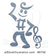Vector Illustration of a Music Note Notation Man Dancing by AtStockIllustration