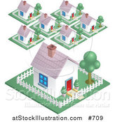 Vector Illustration of a Neighborhood in a Suburban Residential Subdivision Housing Area by AtStockIllustration
