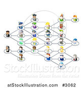 Vector Illustration of a Network of 3d Occupational People by AtStockIllustration