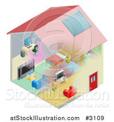 Vector Illustration of a Networking and Wireless Items in a House by AtStockIllustration