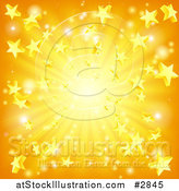 Vector Illustration of a Orange and Yellow Star Burst Background by AtStockIllustration