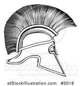 Vector Illustration of a Outlined Spartan Corinthian Helmet by AtStockIllustration