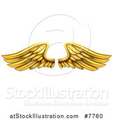 Vector Illustration of a Pair of 3d Metal Gold Wings by AtStockIllustration