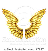 Vector Illustration of a Pair of 3d Metal Golden Wings by AtStockIllustration
