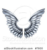 Vector Illustration of a Pair of 3d Metal Silver Wings by AtStockIllustration