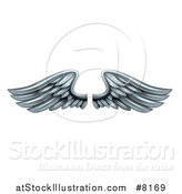 Vector Illustration of a Pair of 3d Silver Metal Wings by AtStockIllustration