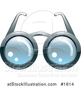 Vector Illustration of a Pair of Eye Glasses with Round Lenses by AtStockIllustration