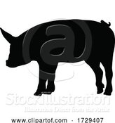 Vector Illustration of a Pig Silhouette Farm Animal Graphic by AtStockIllustration