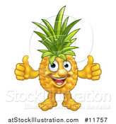 Vector Illustration of a Pineapple Mascot Character Giving Two Thumbs up by AtStockIllustration