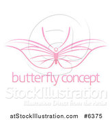 Vector Illustration of a Pink Butterfly with Wide Wings over Sample Text by AtStockIllustration