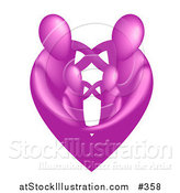 Vector Illustration of a Pink Heart Family by AtStockIllustration