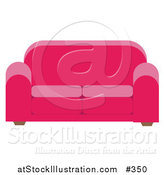 Vector Illustration of a Pink Loveseat Couch by AtStockIllustration