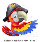 Vector Illustration of a Pirate Macaw Parrot Presenting a Sign by AtStockIllustration