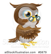 Vector Illustration of a Pointing Owl Wearing Spectacles by AtStockIllustration