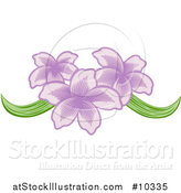 Vector Illustration of a Pretty Purple Orchid Flower Design by AtStockIllustration