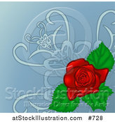 Vector Illustration of a Pretty Red Rose Background by AtStockIllustration