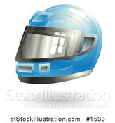 Vector Illustration of a Protective Blue Racing Helmet by AtStockIllustration