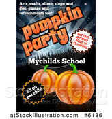 Vector Illustration of a Pumpkin Halloween Party Invitation Design for a Children's School, with Sample Text by AtStockIllustration