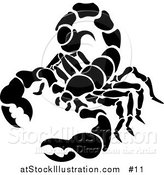 Vector Illustration of a Pure Black Scorpion: Scorpius of the Zodiac by AtStockIllustration