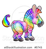 Vector Illustration of a Rainbow Striped Zebra by AtStockIllustration