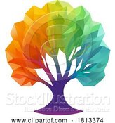 Vector Illustration of a Rainbow Tree Stylised Mutli Color by AtStockIllustration