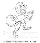 Vector Illustration of a Rampant Lion by AtStockIllustration