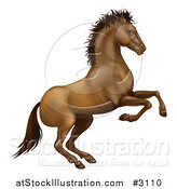 Vector Illustration of a Rearing Brown Horse by AtStockIllustration