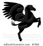 Vector Illustration of a Rearing Winged Pegasus Horse by AtStockIllustration
