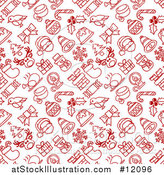 Vector Illustration of a Red and White Seamless Christmas Pattern by AtStockIllustration