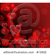 Vector Illustration of a Red Background of 3d Hearts Forming a Border by AtStockIllustration