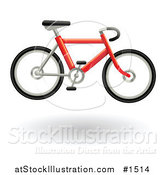 Vector Illustration of a Red Bicycle Hovering by AtStockIllustration