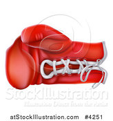 Vector Illustration of a Red Boxing Glove with Laces by AtStockIllustration