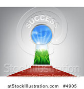 Vector Illustration of a Red Carpet Leading to a SUCCESS Key Hole by AtStockIllustration