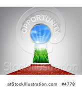 Vector Illustration of a Red Carpet Leading to an Opportunity Key Hole by AtStockIllustration